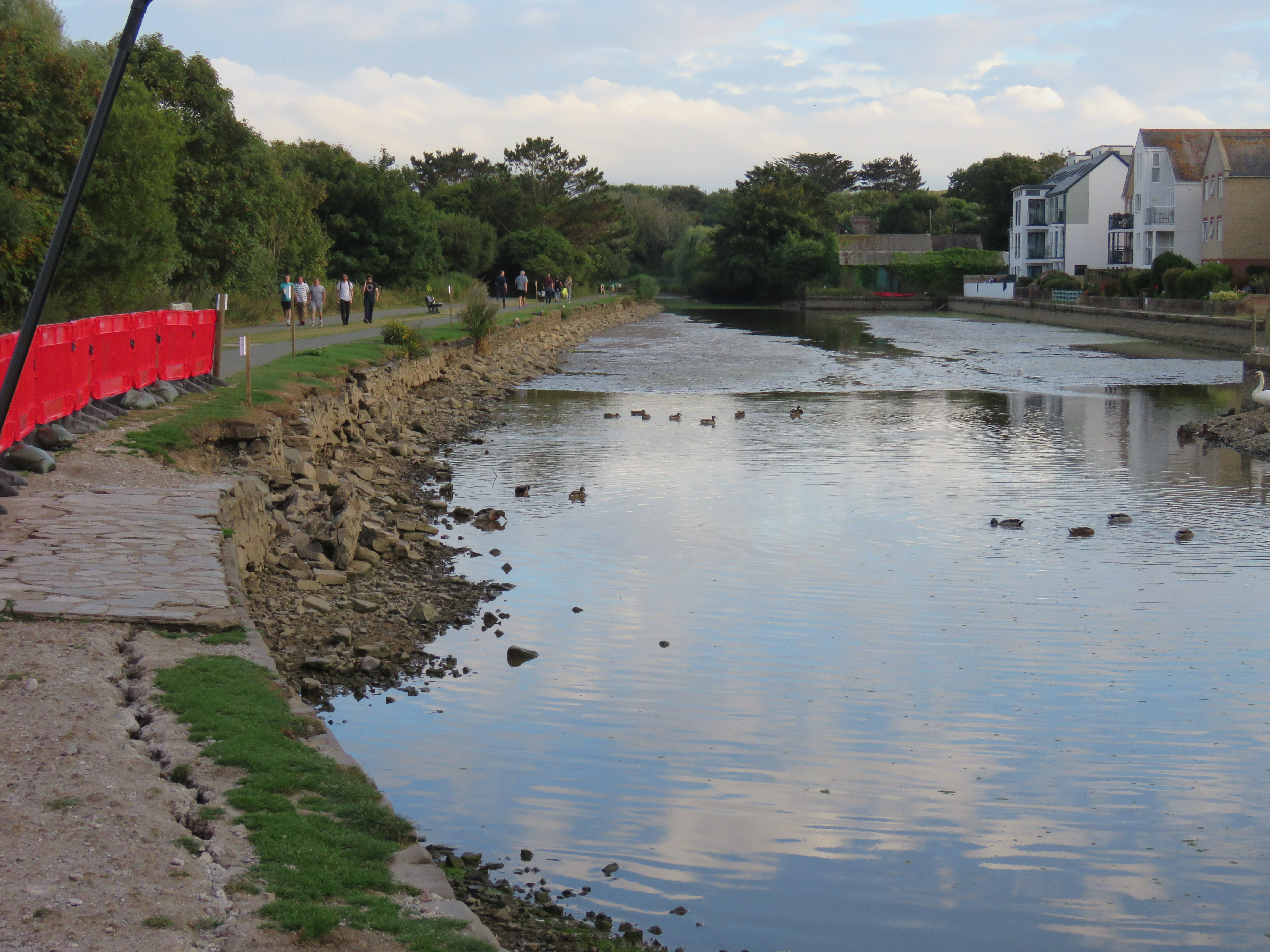 Bude canal showing damage to towpath during the drought Summer 2022